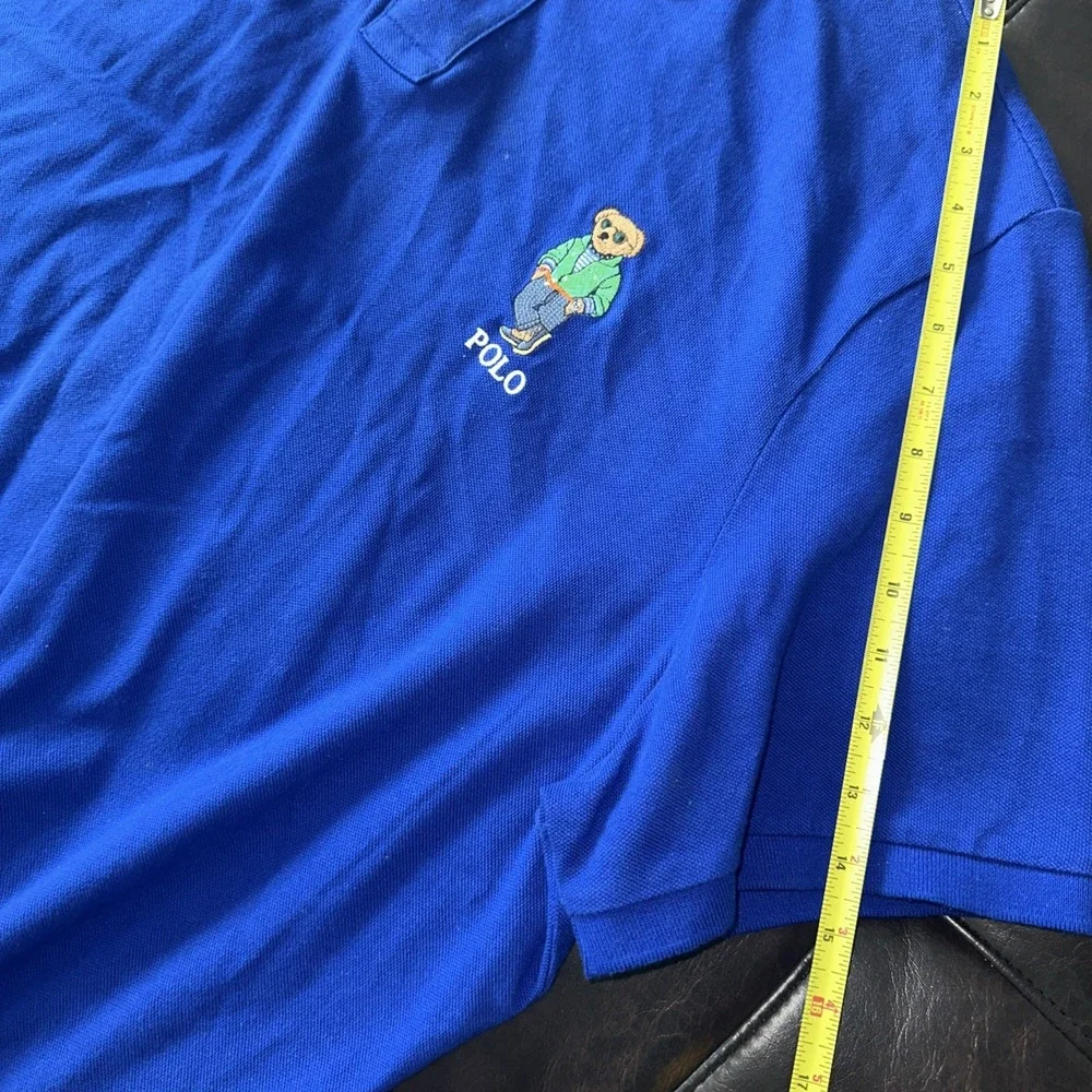 Polo Ralph Lauren Men XXL‎ Prep Bear Short Sleeve Polo Classic Shirt Royal Blue